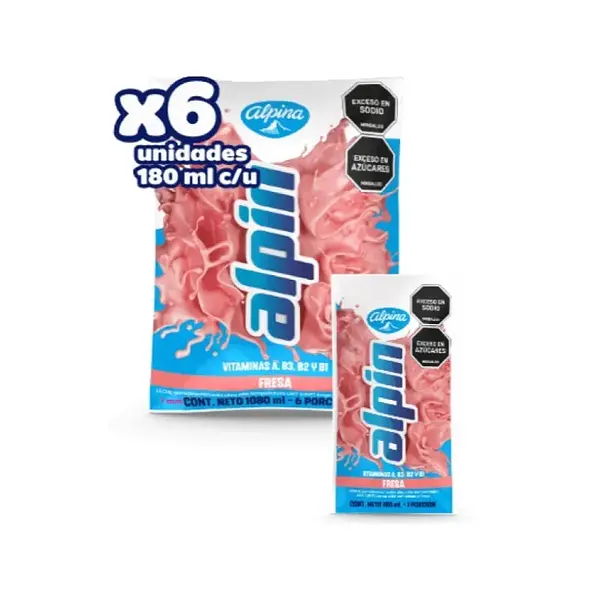 LECHE LIQUIDA FRESA ALPIN*180ML*6U