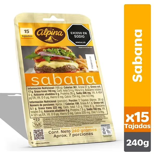 QUESO TAJADO SABANA ALPINA *15TAJAD