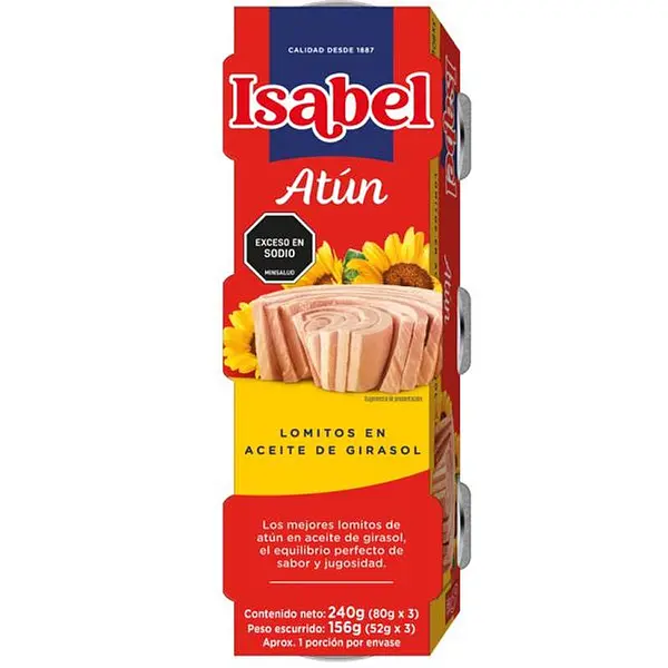 ATUN LOMITO ACEITE ISABEL*3U*80G