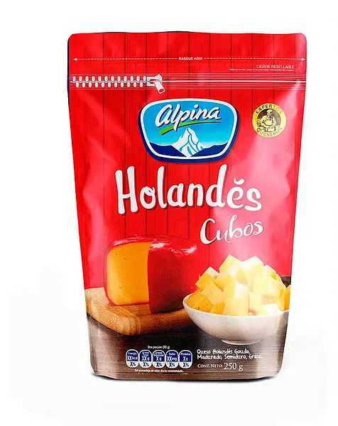QUESO HOLANDES CUBO ALPINA *250 GR