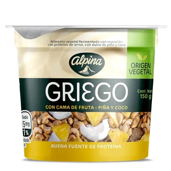 YOGURT GRIEGO PIÑA COCO ALPINA *150 GR