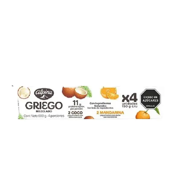 YOGURT GRIEGO SURTIDO ALPINA *4U*600 GR