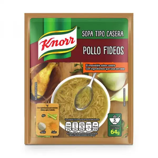 SOPA POLLO FIDEOS KNORR *64 GR