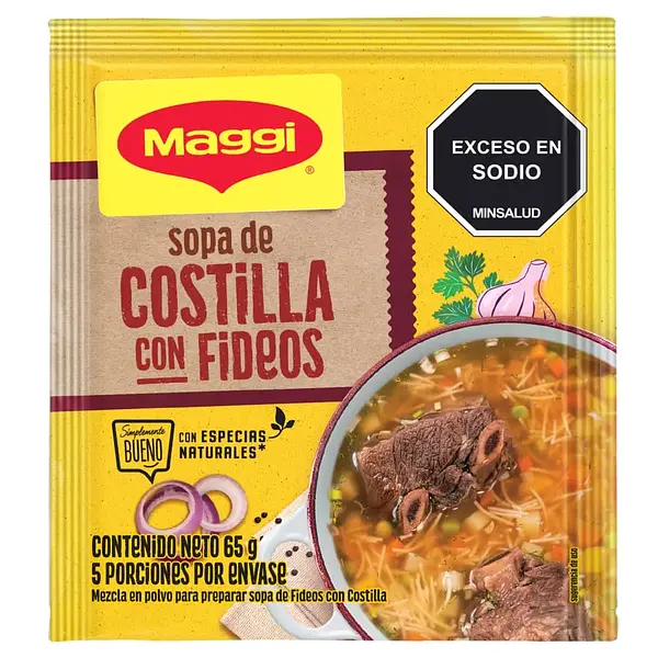 SOPA COSTILLA CON FIDEO MAGGI*65GR