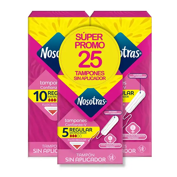 TAMPONES SIN APLICADOR NOSOTRAS *25 UND