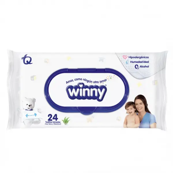 TOALLITAS HUMEDAS ALOE WINNY*24UND