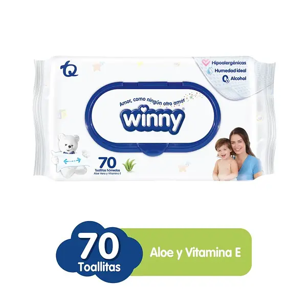 TOALLITAS HUMEDAS ALOE WINNY *70 UND