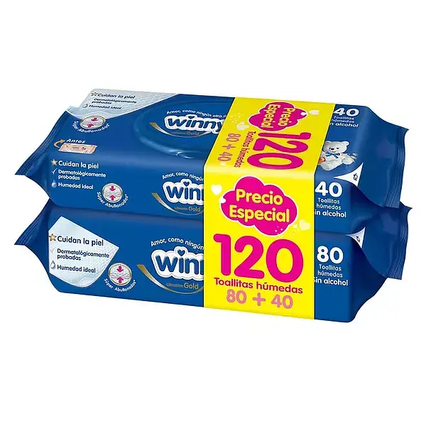 TOALLITAS HUMEDAS AVENA MIEL WINNY *120U