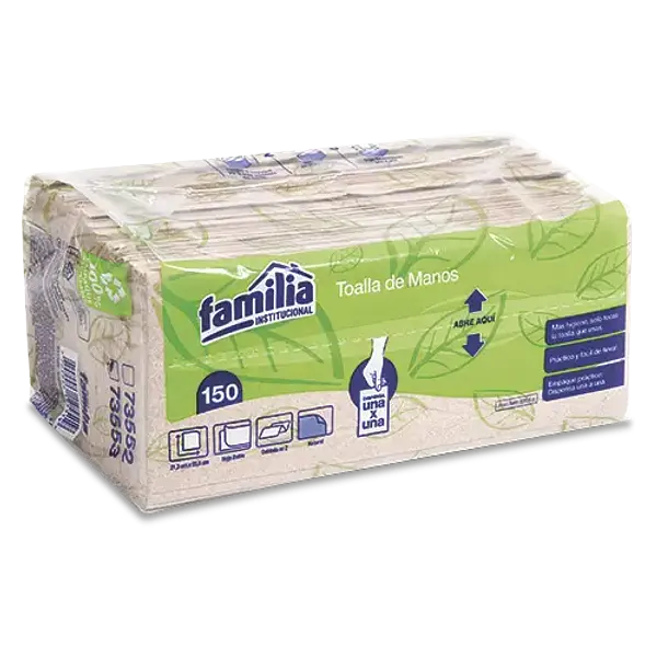 TOALLA MANOS NATURAL FAMILIA*150U