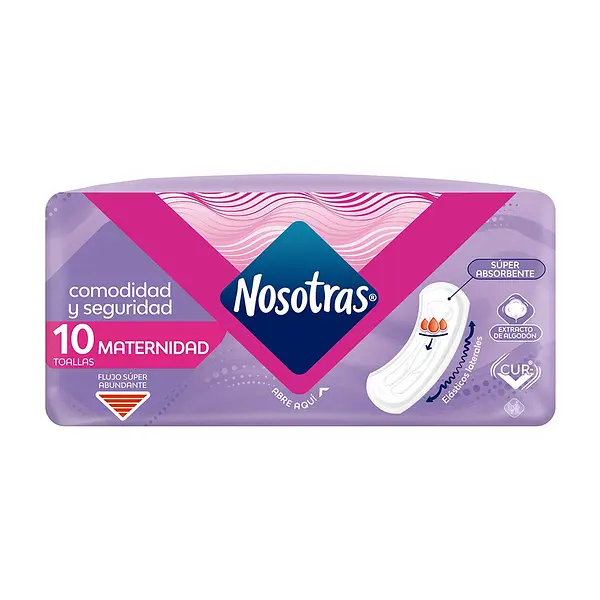 TOALLA HIGIENICA MATERNA NOSOTRAS *10U