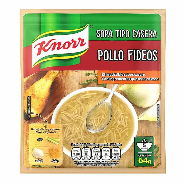 SOPA POLLO FIDEOS KNORR *64GR