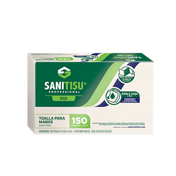 TOALLA PARA MANOS SANITISU *150 UND