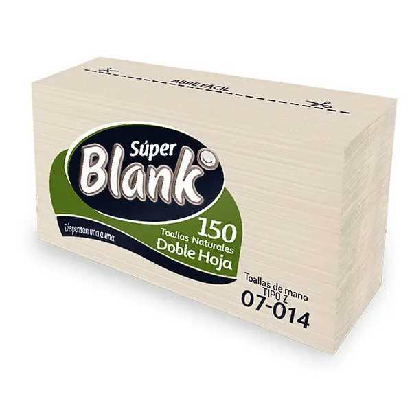 TOALLA MANOS SUPER BLANKO * 150U