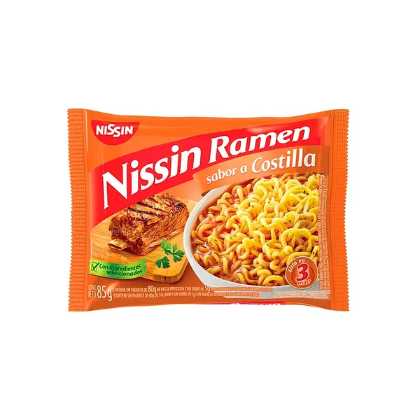 SOPA RAMEN COSTILLA NISSIN*85GR