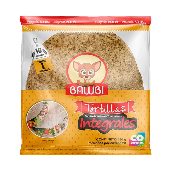 TORTILLA INTEGRAL BAMBI *10U